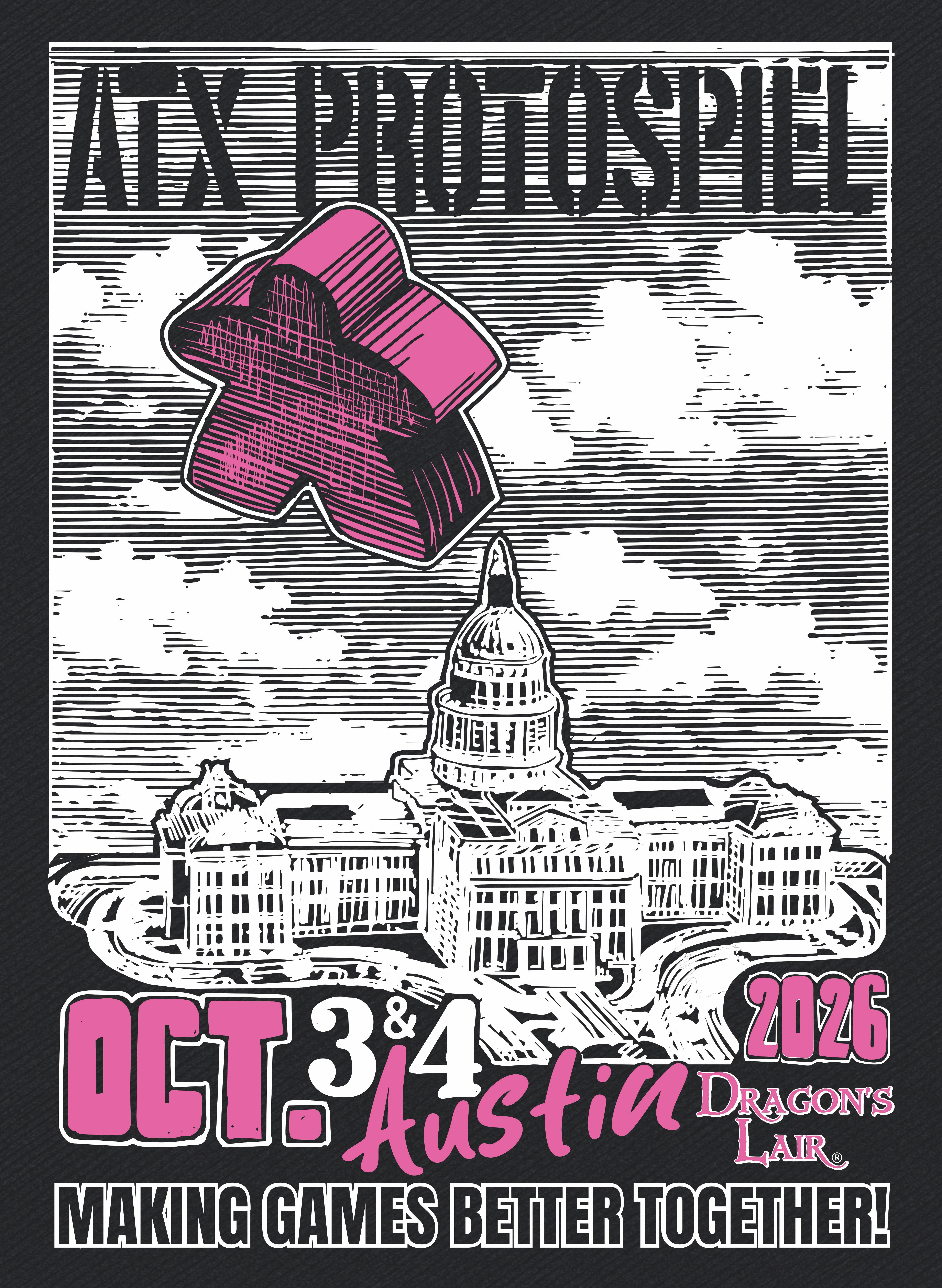 Austin Protospiel 2026 Banner: October 3rd - 4th